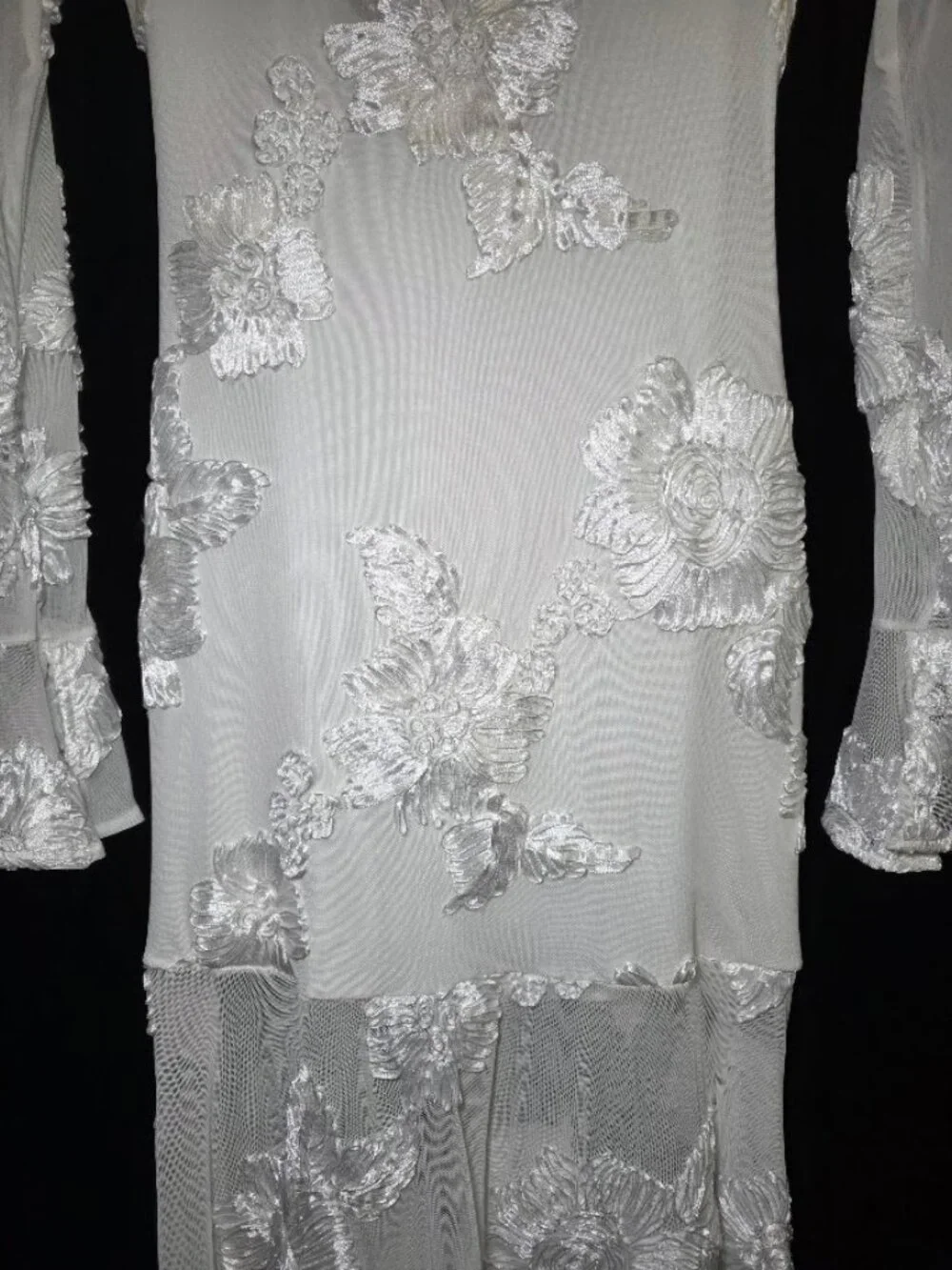 NWT Anewsta Floral Jacquard Partially Sheer Maxi Dress S
